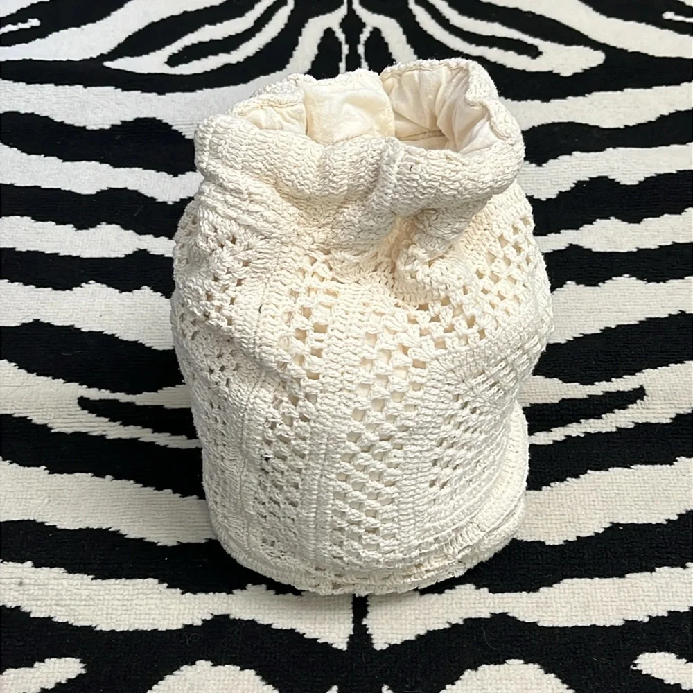 Boho Crochet Granny Square Bucket Bag